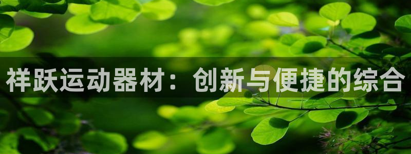 678体育官方正版app开户:祥跃运动器材:创新与便捷的综合